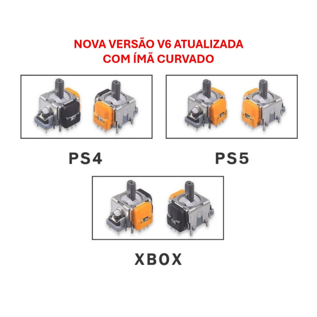 Par Analogico Ginfull 3D hall effect para Controle PS5 PS4 Xbox Series Nova Versão V6 Atualizada Drift