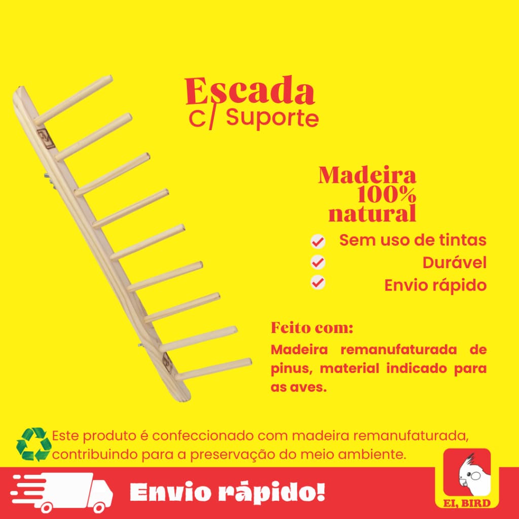Escada com Suporte P/ Gaiola