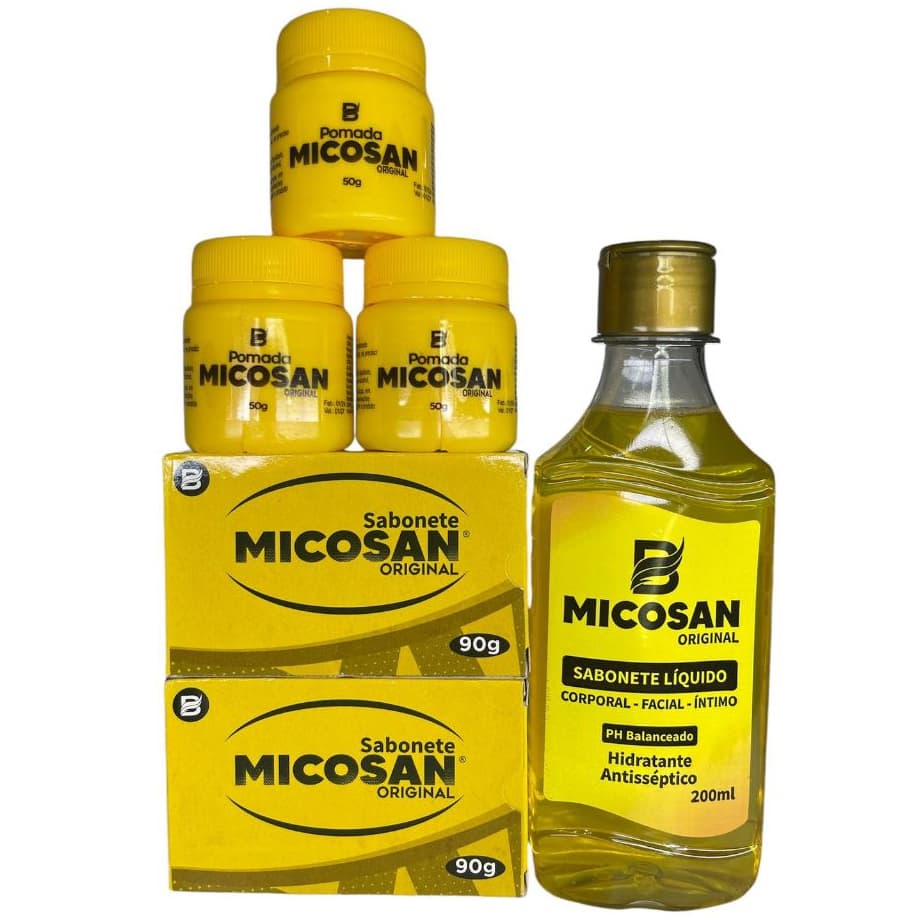 Kit clareador Micosan original 3 pomada 2 barras 1 liquido
