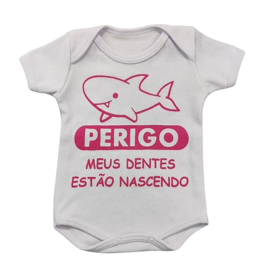 Body Infantil Manga Curta Branco Temático Bebê Frase 100% Suedine