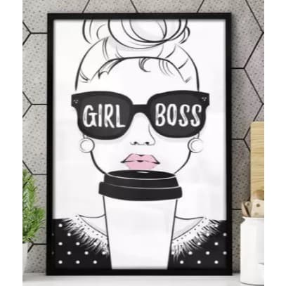 Quadro decorativo 1 peça Tema Girl Boss - Lindo em diversos tamanhos disponíveis  pra sua residência