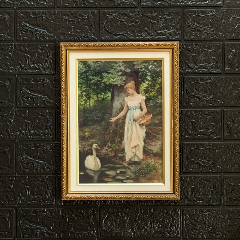 Quadro descorativo arte clássica - Vid svandammen - Henry James Johnstone