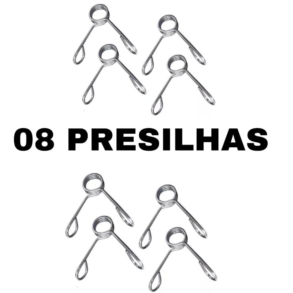 Kit 08 Presilhas Para Barra Musculação 3 Voltas Reforçada Supino Barra Anilhas Fitness Espiral