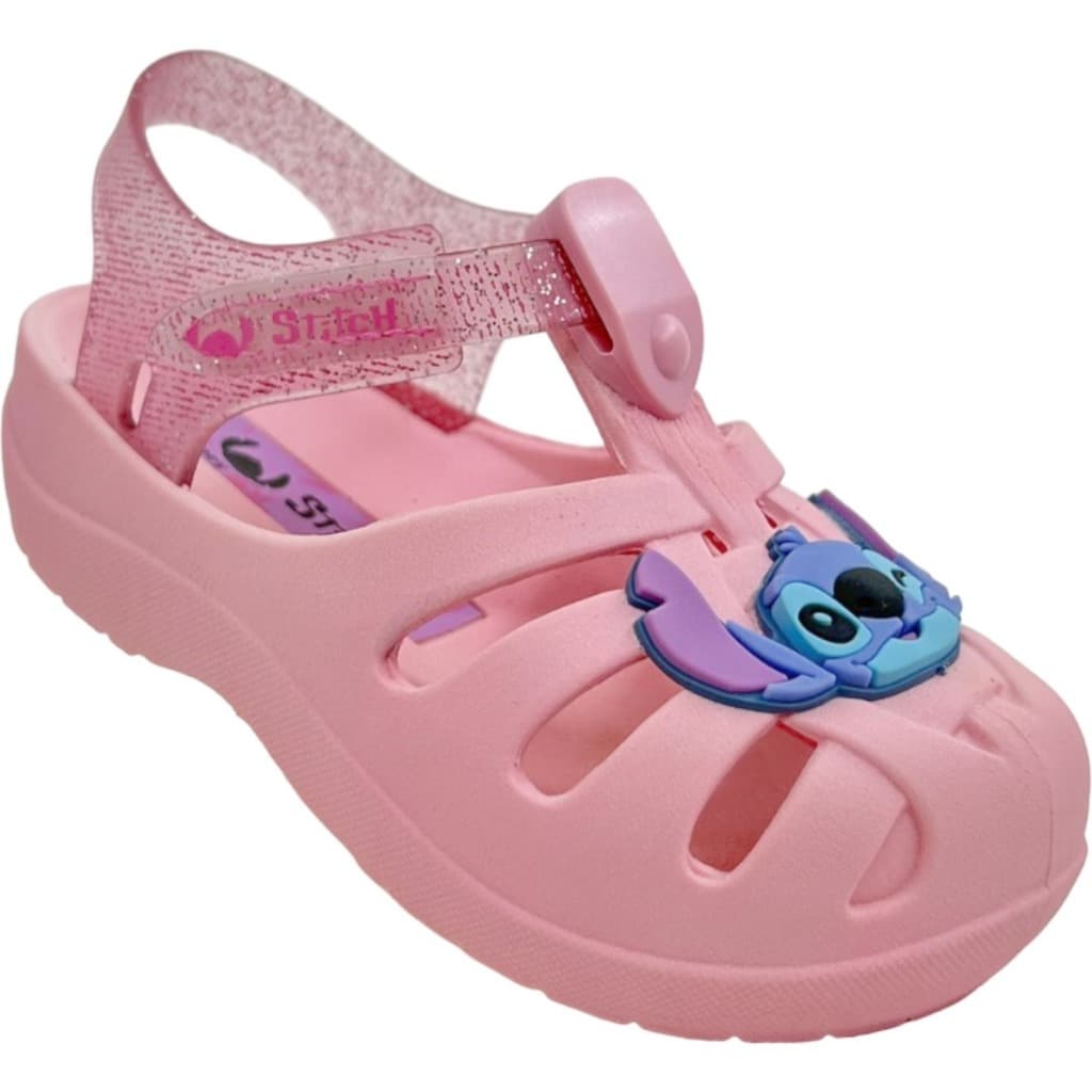 Sandália de Bebê Disney Magic Grendene Babuche Azul/Rosa