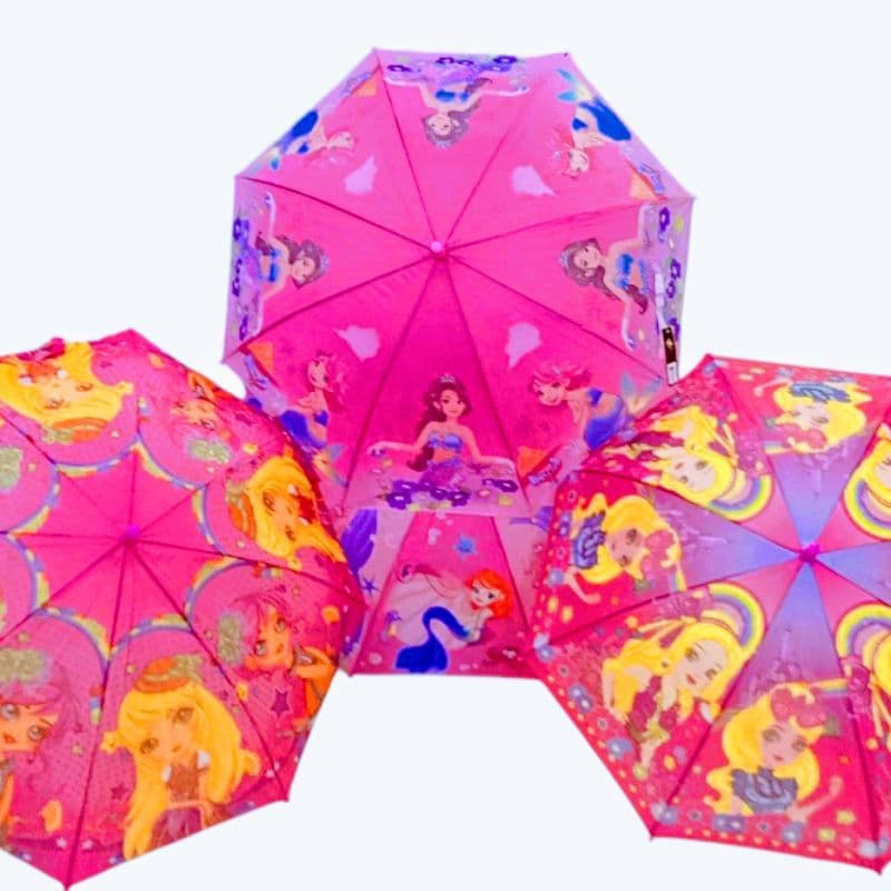 Guarda chuva Infantil Automático Com Apito   Princesa Sereia  Escolar