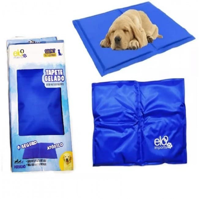 Tapete Gelado Pet Tamanho M e G para Cães e Gatos AZUL - Elo Imports