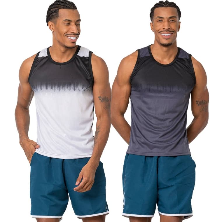 KIT COM 2 CAMISETA MASCULINA REGATA DRYFIT TREINO CORRIDA FUTEBOL BASQUETE ACADEMIA MUSCULAÇAO