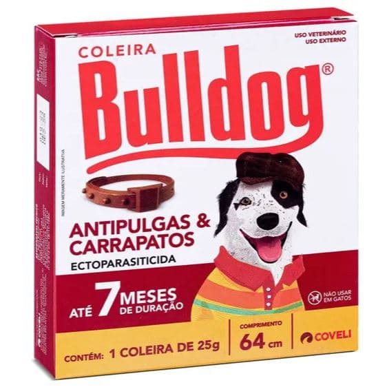 Bulldog Coleira Antipulgas e Carrapatos p/ Cães 64cm