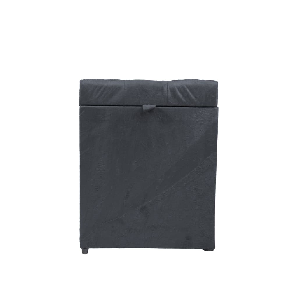 Puff Baú Estofado em Suede Decorativo Quadrado 100% MDF - Cinza Escuro