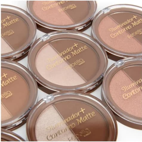Duo Iluminador + Contorno Matte 2 em 1 Febella Makeup