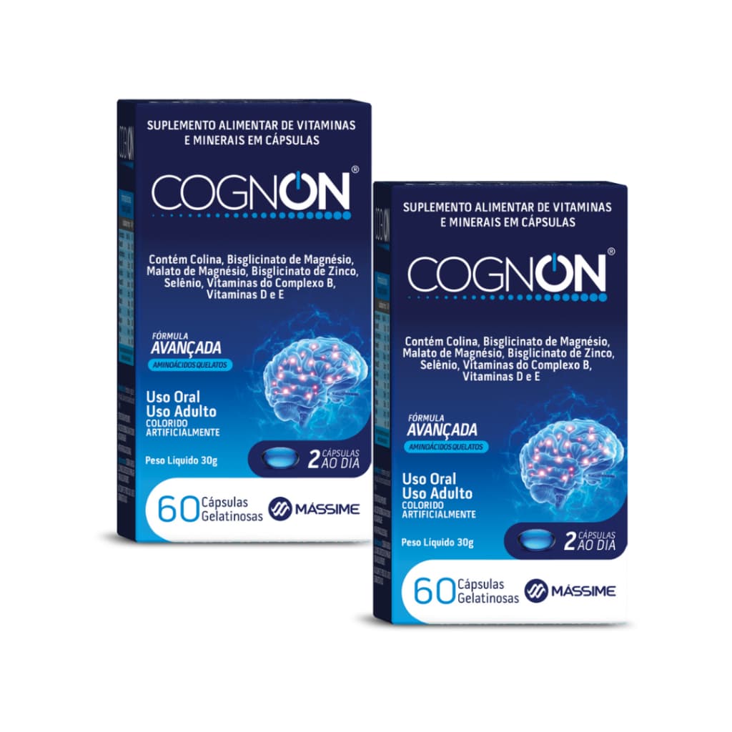2x Cognon 60 cápsulas - Vitamina P/ Concentração E Memória 1000mg - Massime