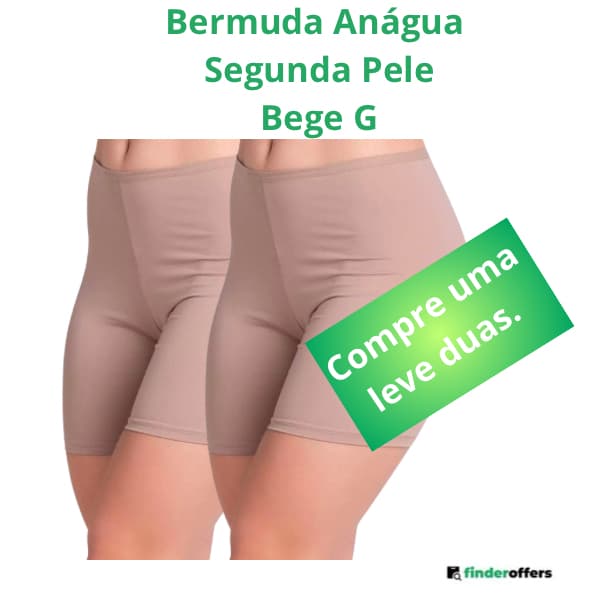 Bermuda Anágua, Bege G, Anti Assadura, Segunda Pele, Feminina.