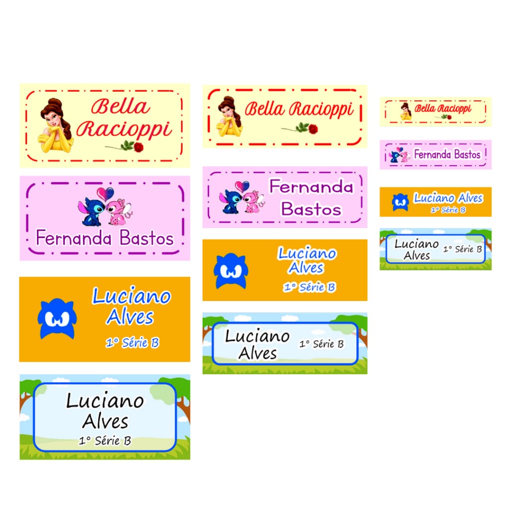 Kit Etiquetas Escolares De Identificação -- Roupas E Objetos