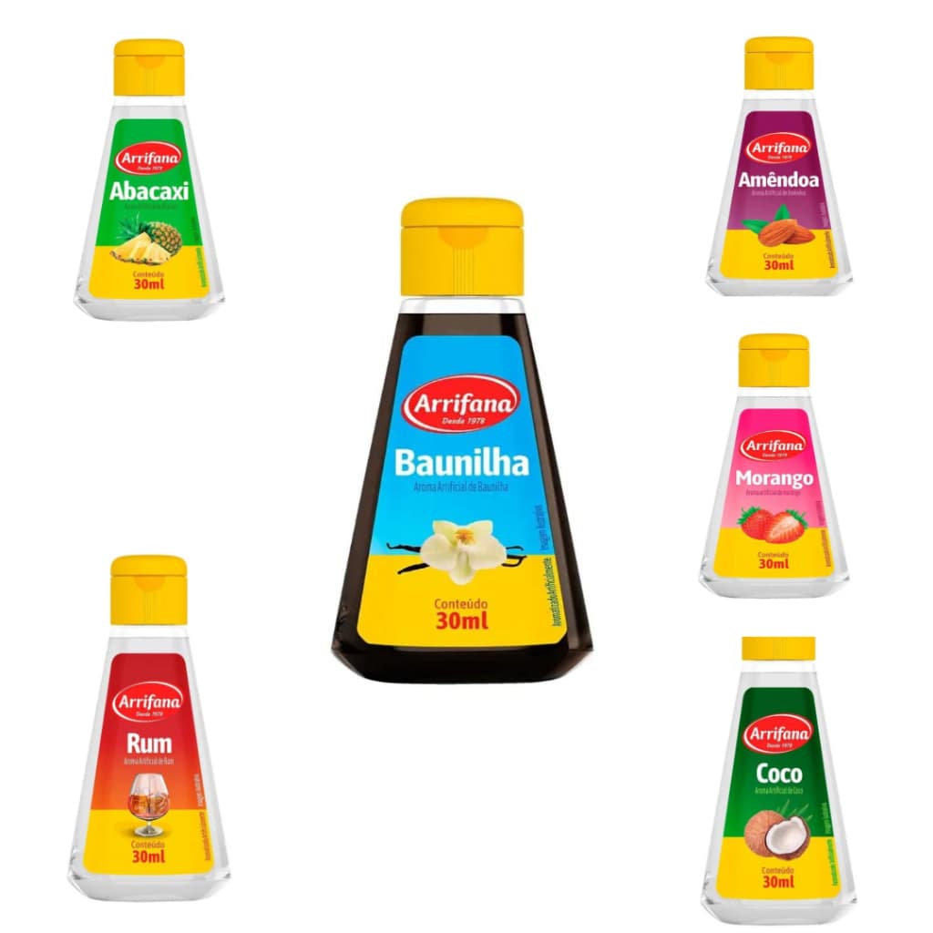 Essência Baunilha, Abacaxi, Amêndoa, Coco, Morango, Rum 30ml