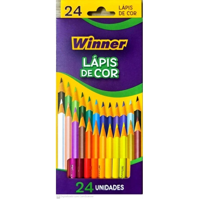 Lápis de Cor com 24 cores Winner - Material Escolar