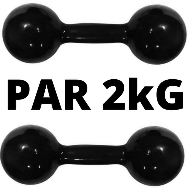 Halter 2kg emborrachado o par total 4kg malhar em casa