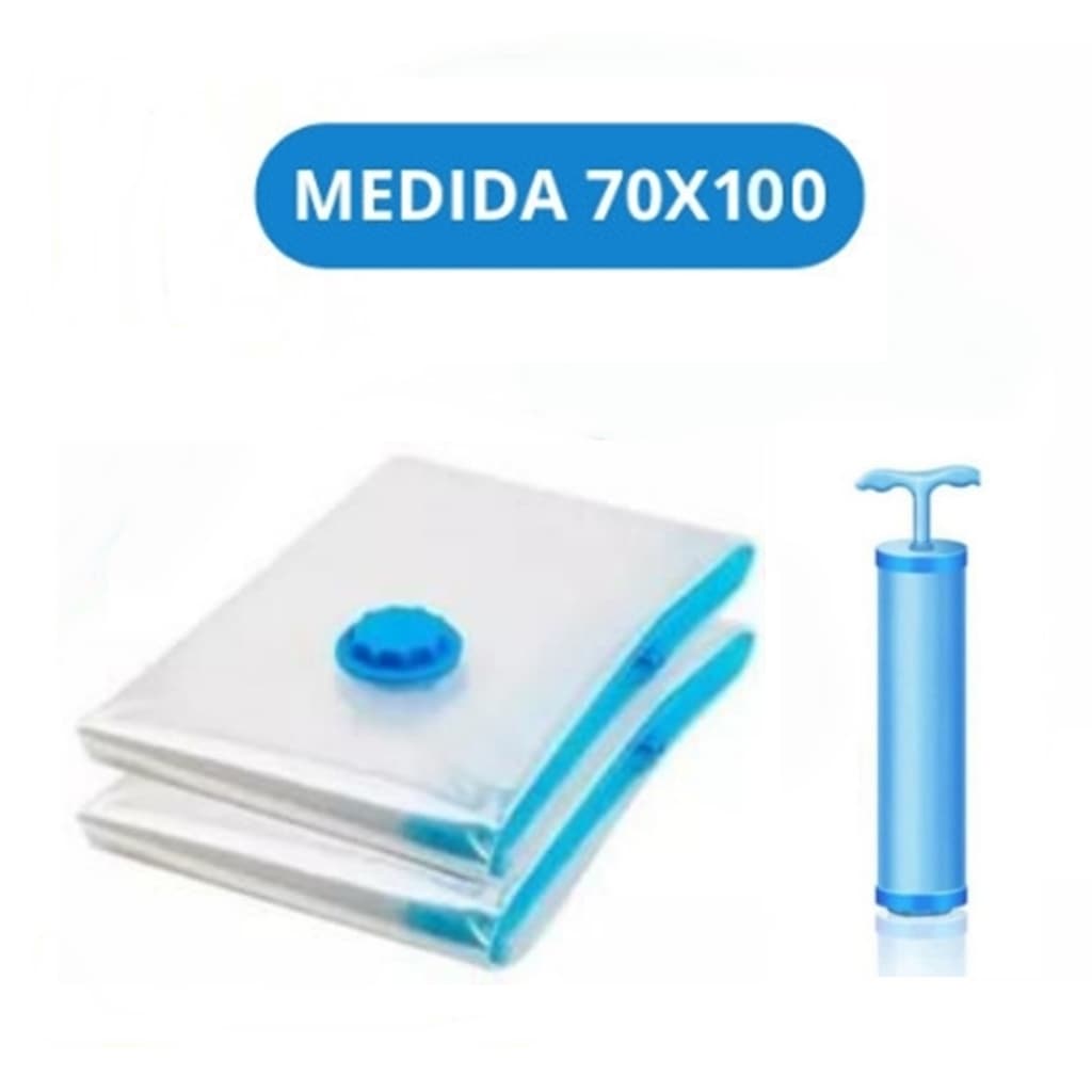 Saco a Vacuo 70x100 cm Bomba Manual Mala Viagem Organização de Roupas  Guarda Roupa