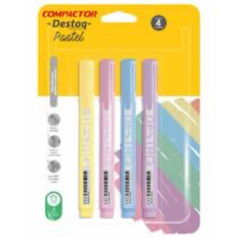 Marca-Texto Destaq - 4 Cores Pastel Blister Compactor