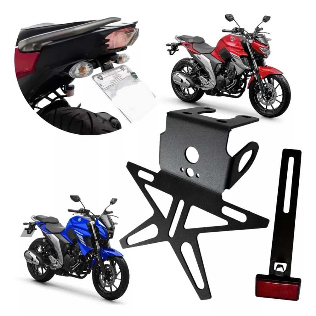 Eliminador de Rabeta Fazer 250 FZ25 Suporte de placa esportivo Fixo Yamaha FZ 25 2018 a 2024