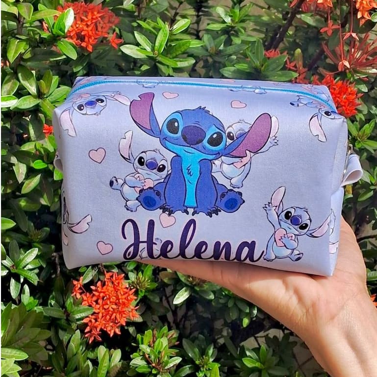 Necessaire Personalizada Stitch Grande Com Nome Lançamento