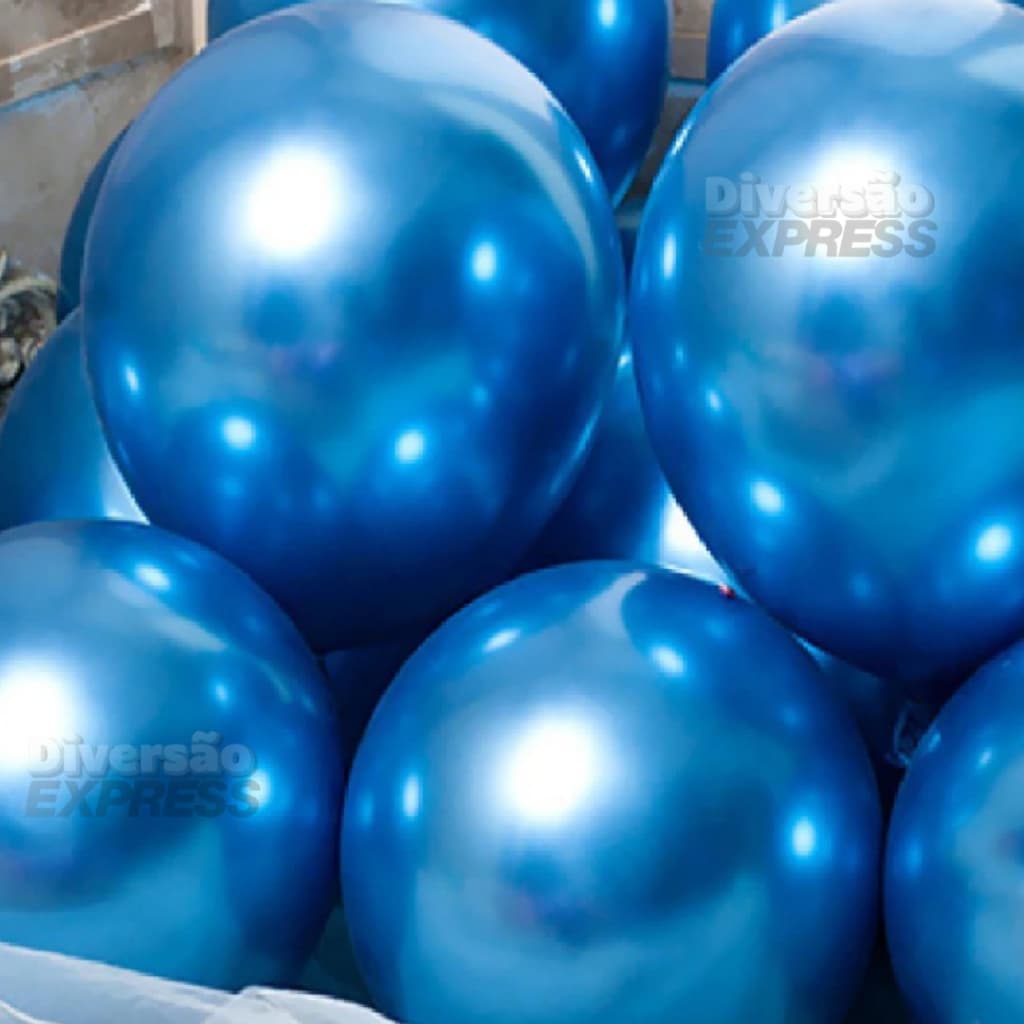 25/50/100 UNIDADES BEXIGA BALÃO BOLA AZUL METALIZADA CROMADA GRANDE 10 POLEGADAS FESTA DECORAÇÃO
