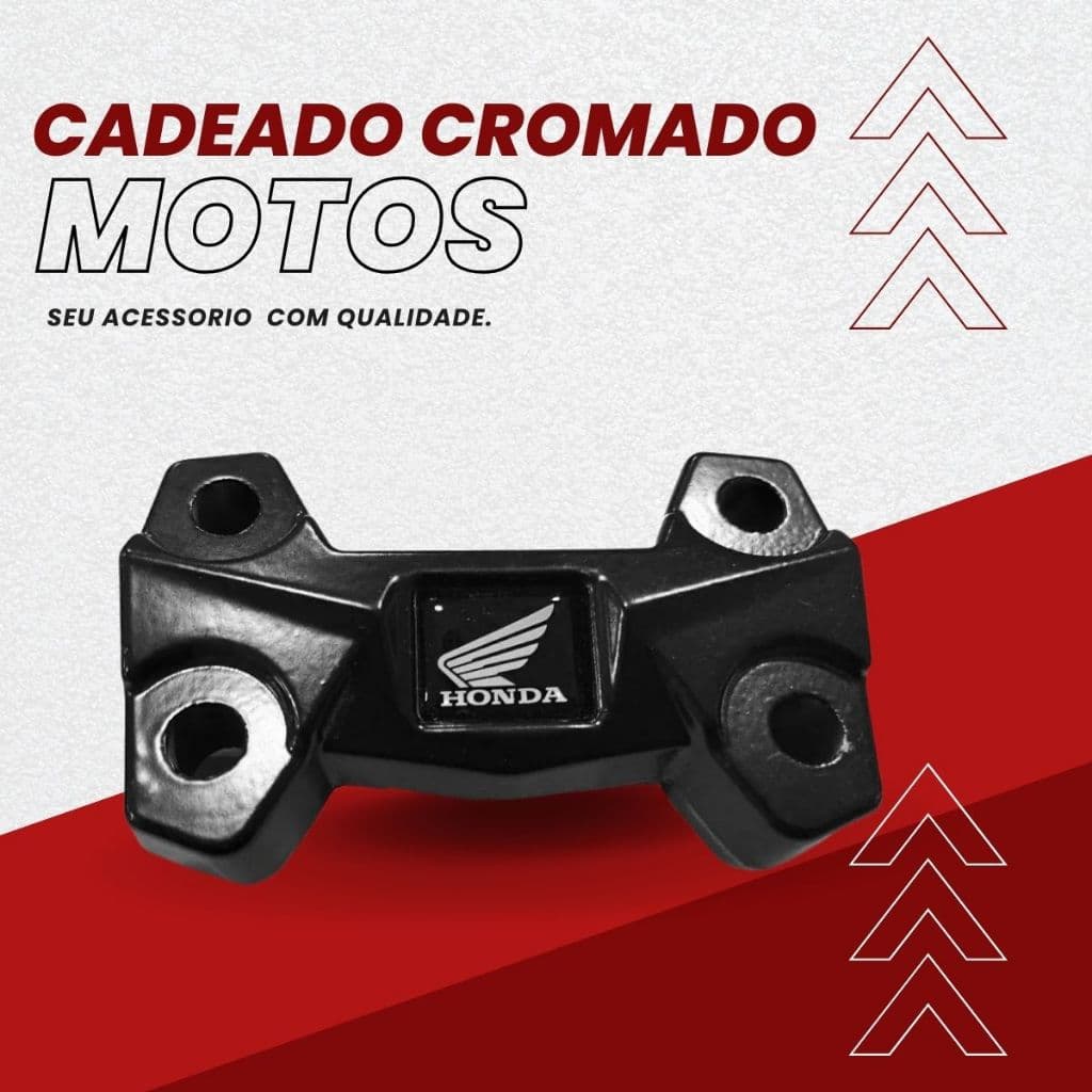 Cadeado Mesa do Guidao - Titan Fan Start Cg Cargo 150/160 Preto - MODELO 2025 - BRINDE ADESIVO HONDA
