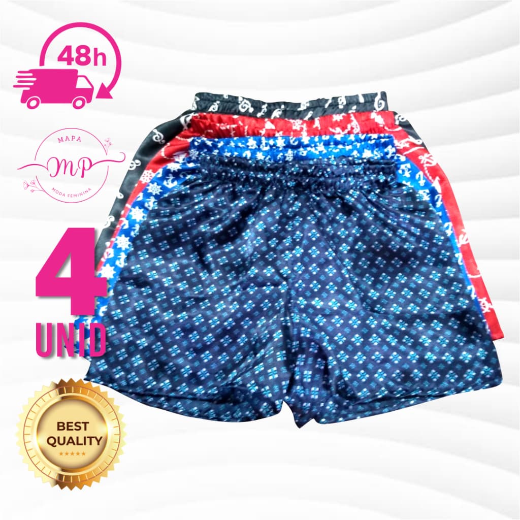 Kit 4 Samba Canção Menino Cetim Masculino infantil Qualidade Premium