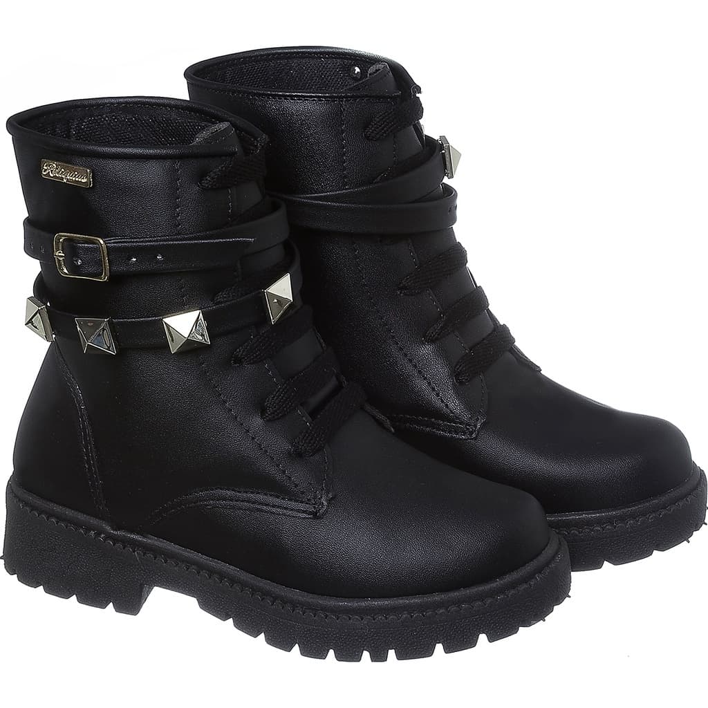 Coturno Bota Infantil Feminino Menina Cinto Piramide Casual Promoção