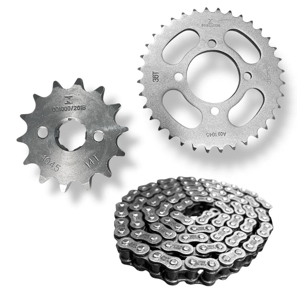 Kit Relação Transmissão Completo Aço-1045 Modelo Sundown Web 100 Todos Os Anos