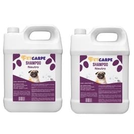 Kit 2 Shampoos Neutro 5L Pet Carpe Cães e Gatos Filhotes e Adultos Todas as Raças