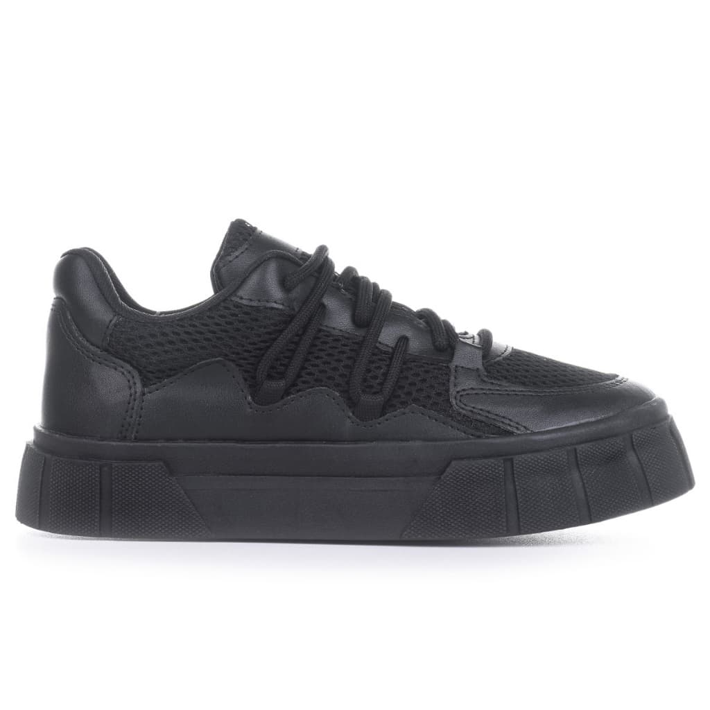 Tênis Feminino Todo Preto Casual Confortável Original Blogueira