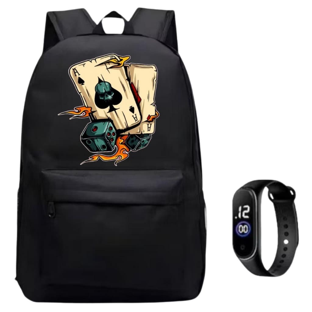 Bolsa mochila de Costa Unissex Escolar Passeio Trabalho + Relógio Oferta