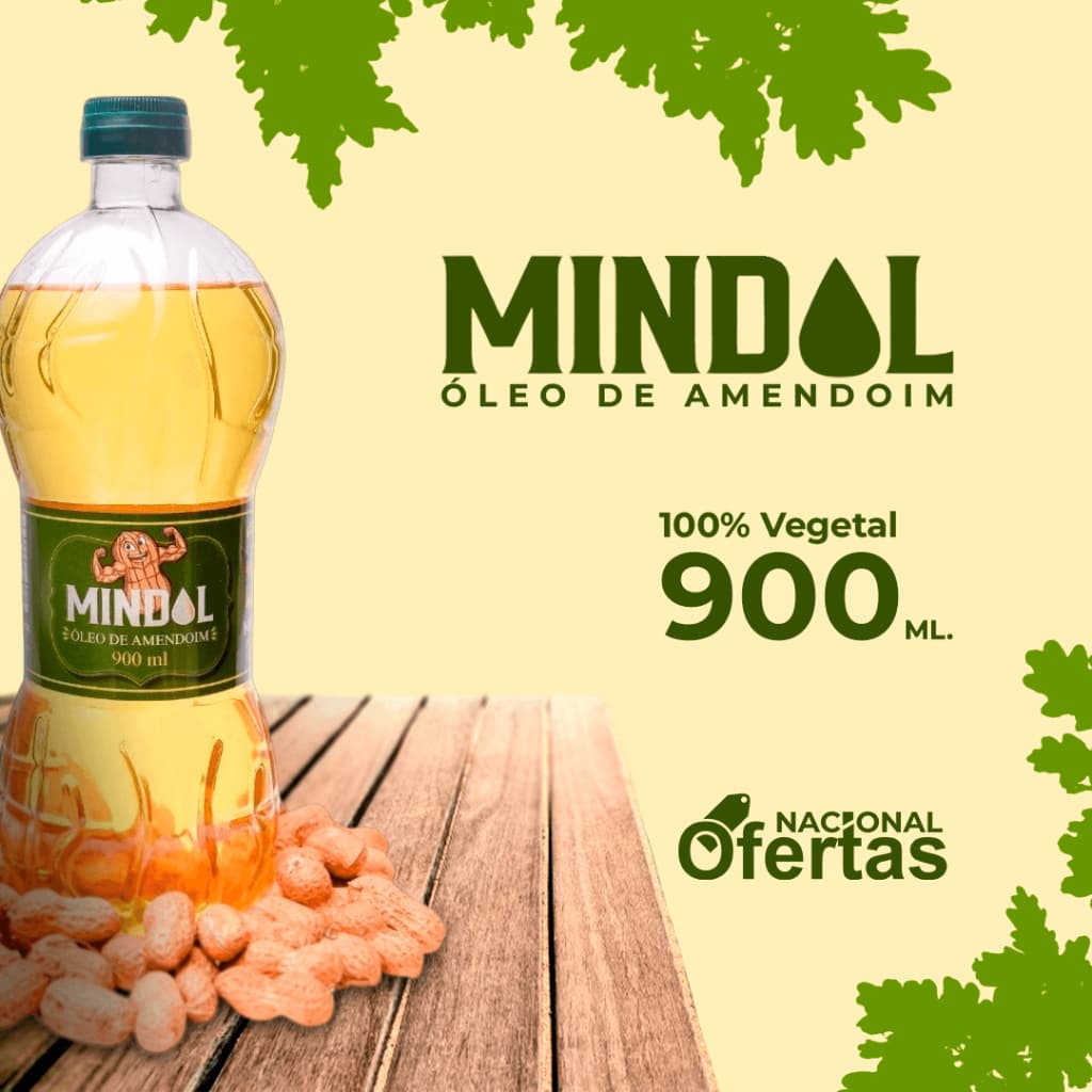 Óleo de Amendoim Puro 100% Vegetal 900ml