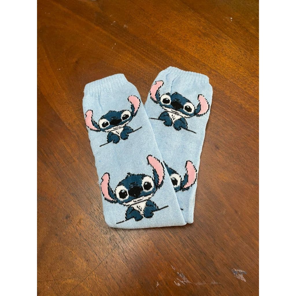Meia Algodão Divertida Cano Longo Personagens Stitch