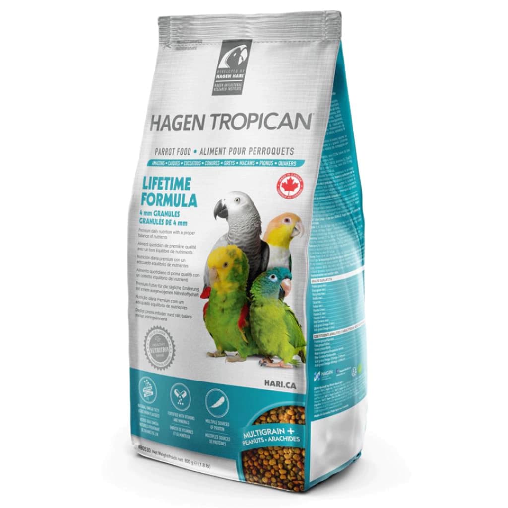 Extrusada Tropican LT4 - Médio Psitacídeos Bit 4mm 820g - Hari