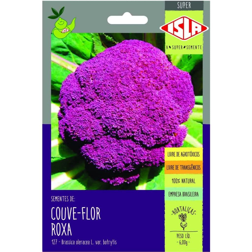 700 SEMENTES DE COUVE FLOR ROXA - COUVE-FLOR ROXA - 2,5g Super Isla Sementes (12659 -11381)