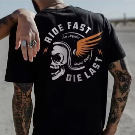 Camiseta Motoqueiro Caveira Asas Novo!