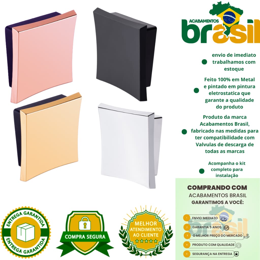 Acabamento Descarga hydra quadrado luxo cromado acabamento quadrado para descarga docol padrão