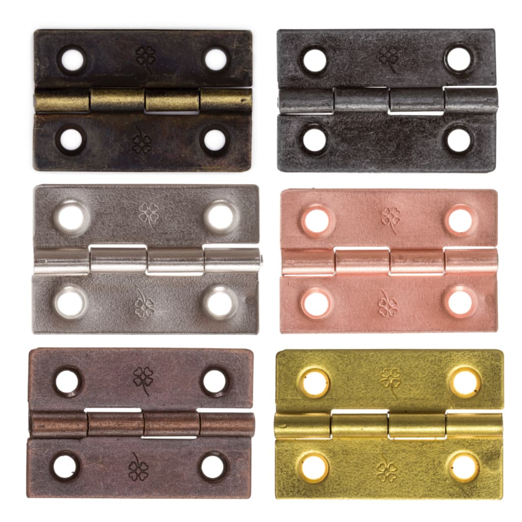 Dobradiça 1 1/2 Polegada 38x25MM Metal Zamac 4 Peças P/ Caixas Artesanato