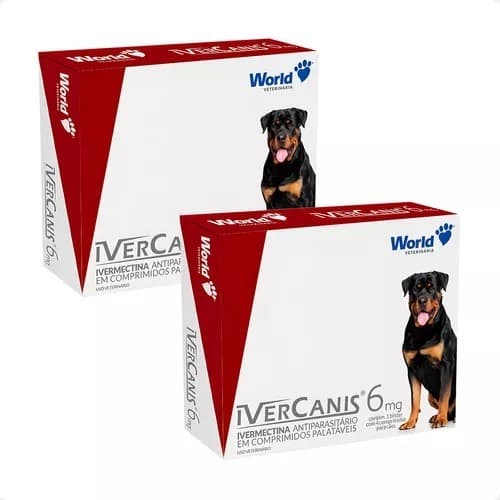 KIT C/2 UND IVERCANIS 6MG P/ CAES DE 30KG - BLISTER COM 4COMP - USO VETERINARIO