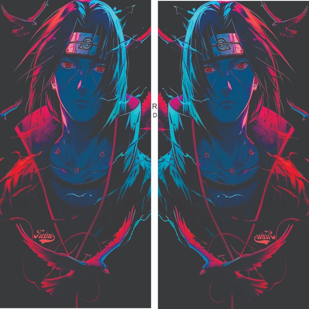 Adesivo para Coluna de Porta Carro modelo anime Itachi