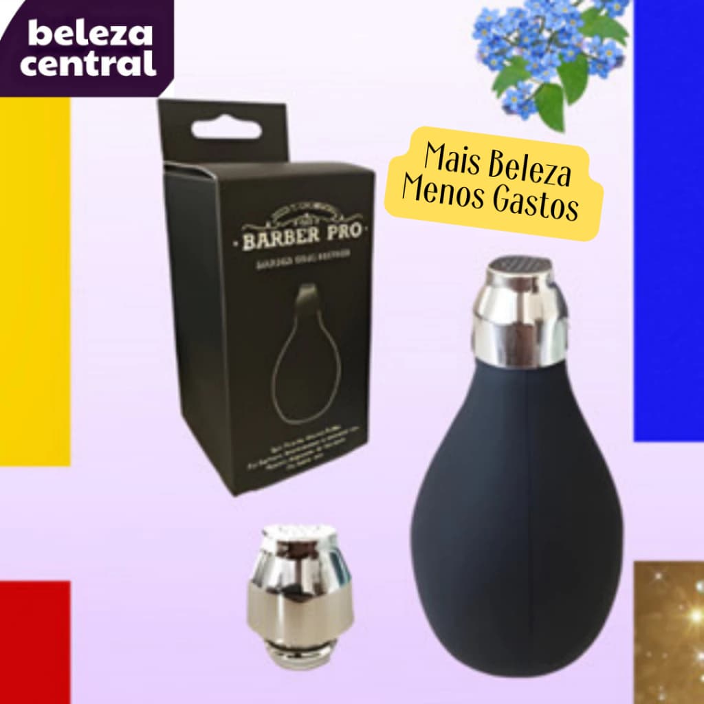 Talqueira Importada p Barbearia Bombinha de Silicone Borrifador de Talco Barber Pro