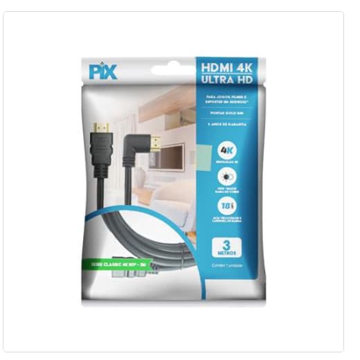 Cabo Hdmi 2.0 Ultrahd 3d 4k Preto 3m Macho/macho Chipsce