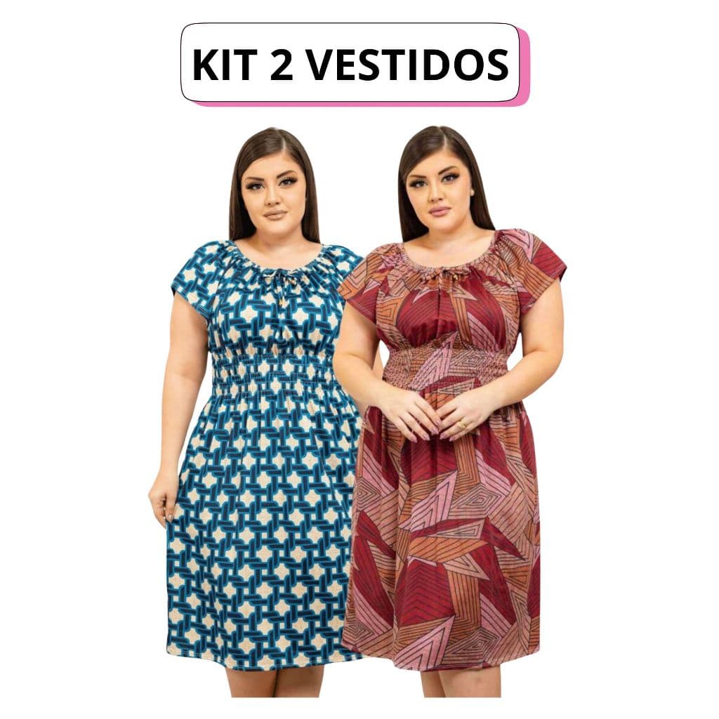 KIT com 2 Vestidos Ciganinha Sortidos Estampados
