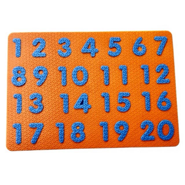 Brinquedo Pedagógico Numero 1 ao 20  Tabuleiro Tatame 21x31cm, escola