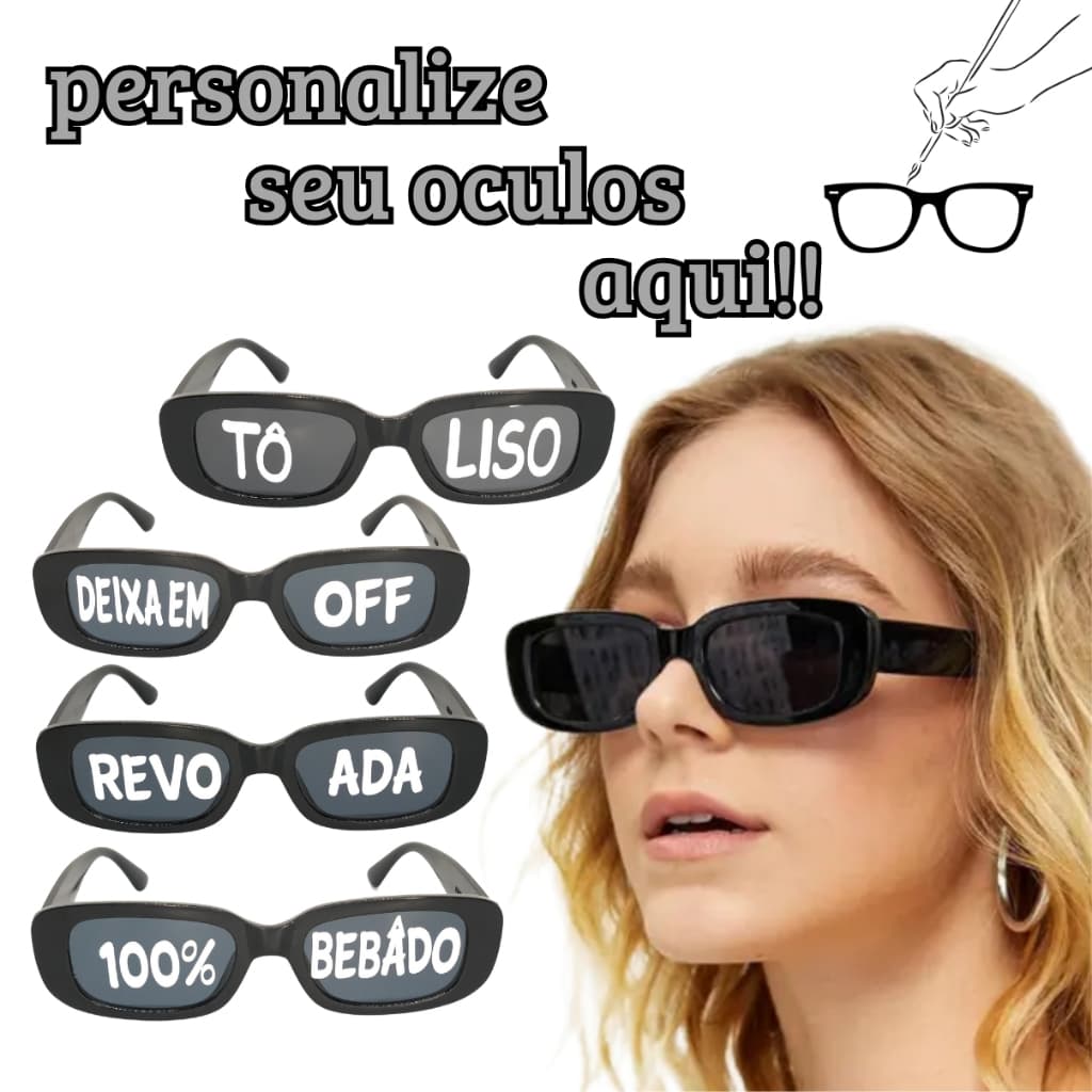 Óculos Retro Vintage Personalizado Tiktok Com Frase Para Festas Formatura