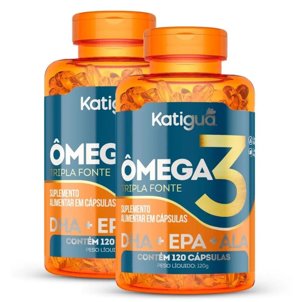 KIT 2 ÔMEGA 3 TRIPLA FONTE 120 CAPS CADA Katiguá