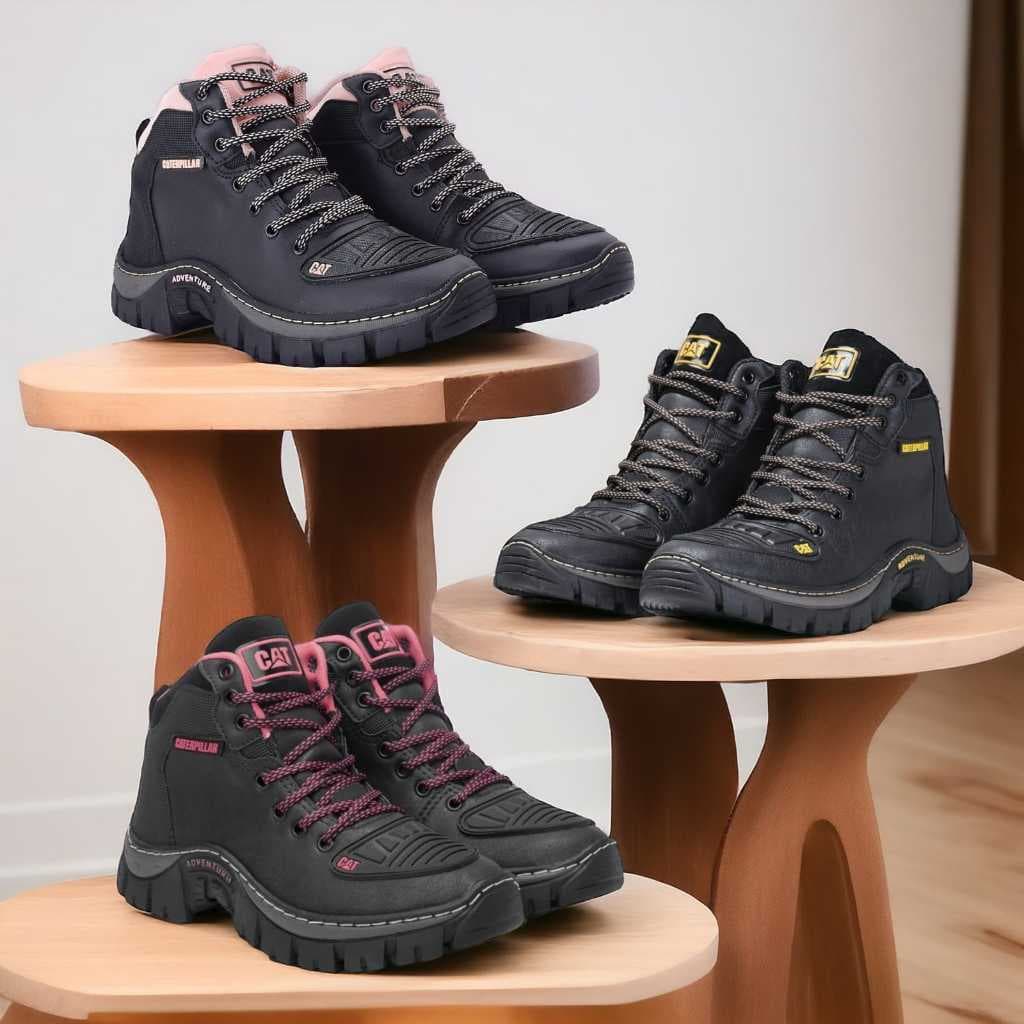 Bota Cat Feminina Motoqueiro Casual Adventure Reforçada Solado Antiderrapante 34 ao 43 Com Chaveiro Personalizado