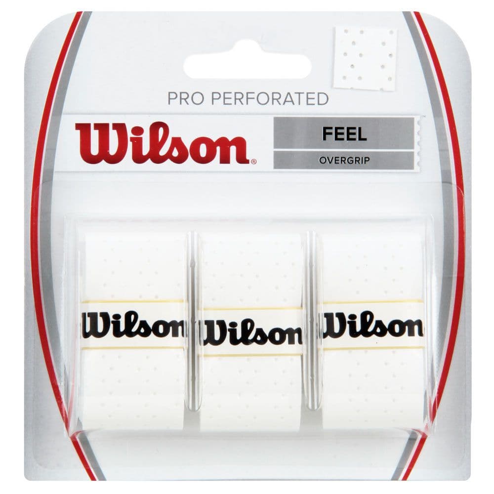 Overgrip Wilson Pro Perforated Feel Cartela 3uni - Over Grip Raquetes de Tênis, Beach Tennis, Padel