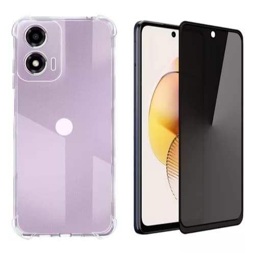 Capa Anti Impacto Para Moto G35 + Pelicula Privacidade Fosca